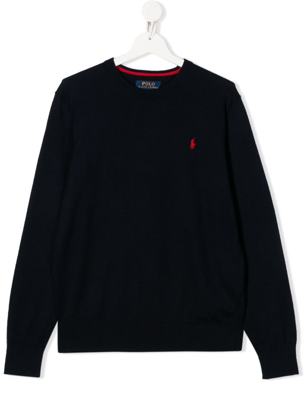 ralph lauren black crew neck jumper