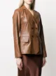 Desa 1972 blazer en cuir à boutonnière croisée