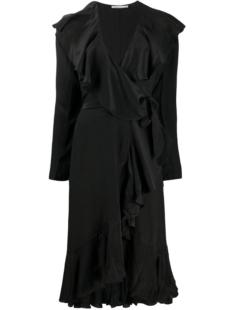 Shop Mes Demoiselles Wickelkleid Aus Seide In Black