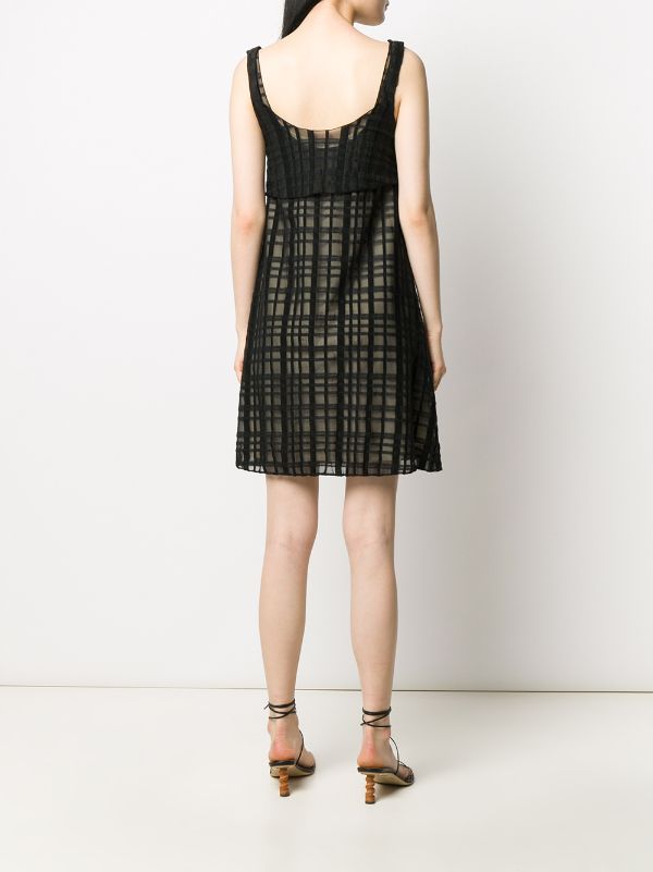 Chanel Pre-Owned Grid Pattern Mini Dress - Black