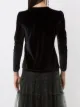 Eva Blusa de veludo mangas franzidas