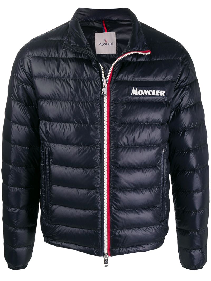 Shop Moncler Daunenjacke Mit Reissverschluss In Blue