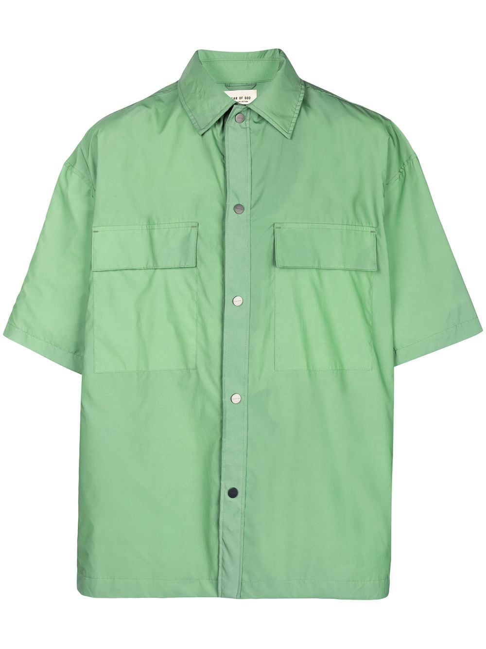 Shop Fear Of God Oversized Short-sleeved Shirt In Green