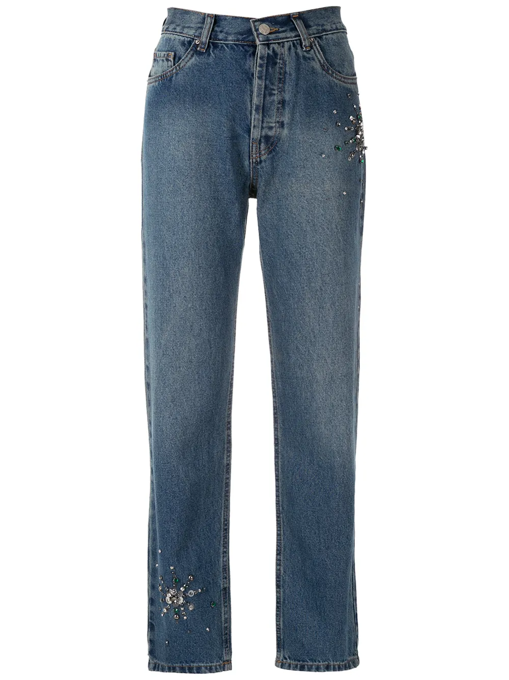 Click to view more detailed imagery on our partner's website Eva Bead Embellished Jeans In Blue