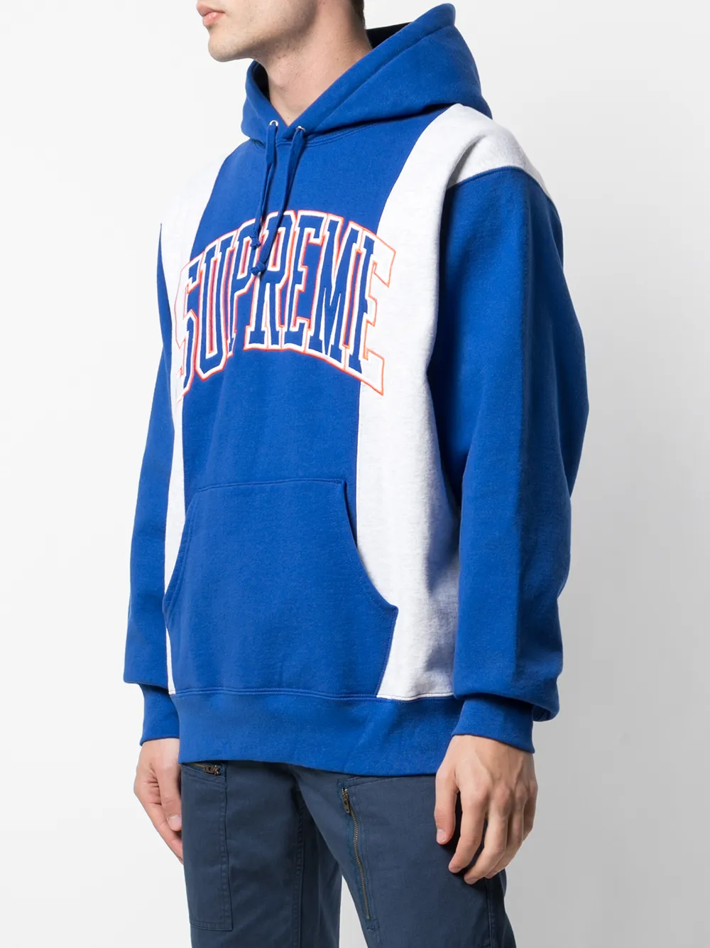 paneled arc hooded sweatshirt