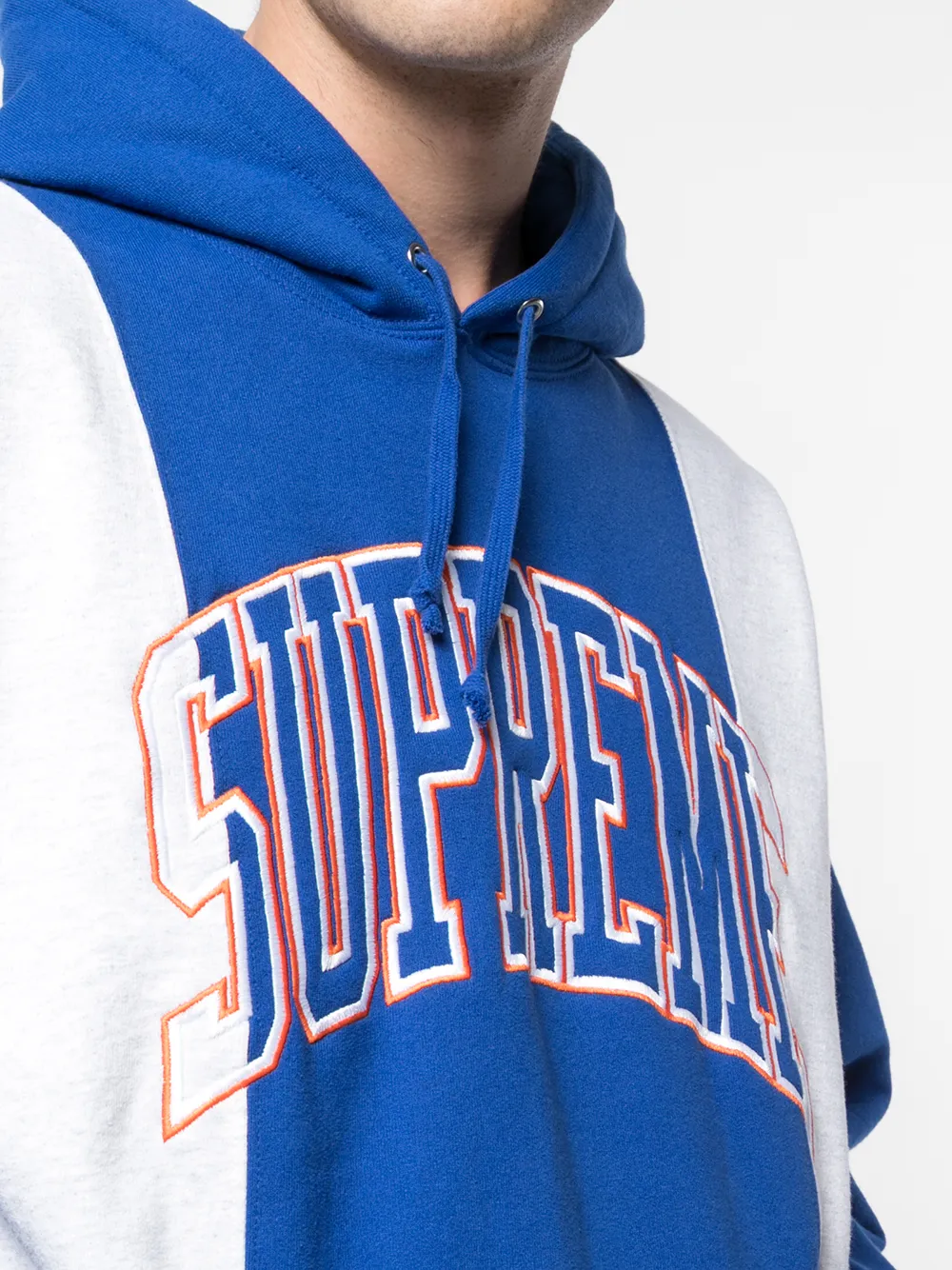 paneled arc hooded sweatshirt