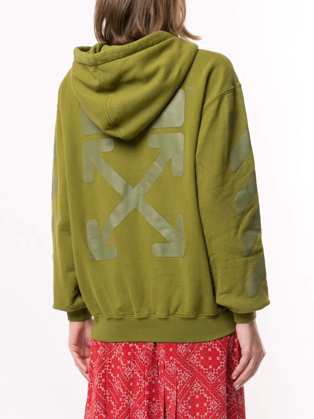 Off-White Hoodie met trekkoord Groen