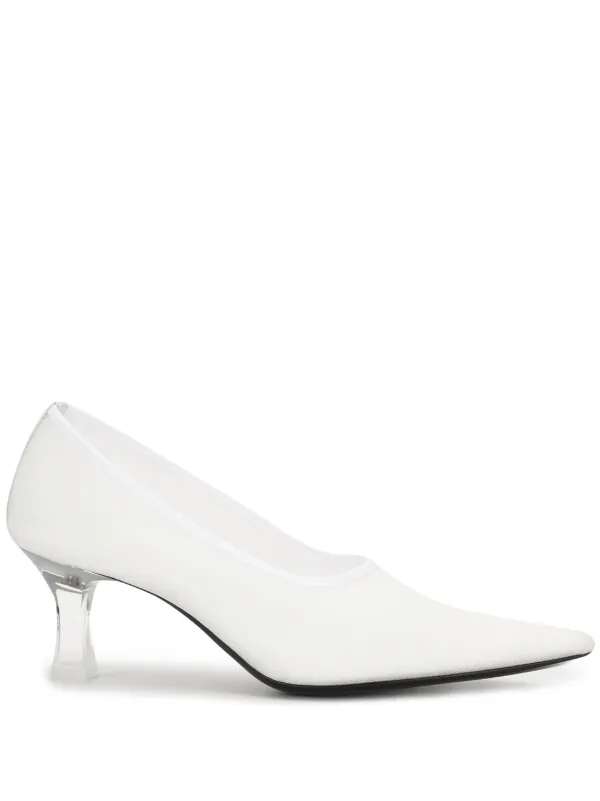 white mesh pumps