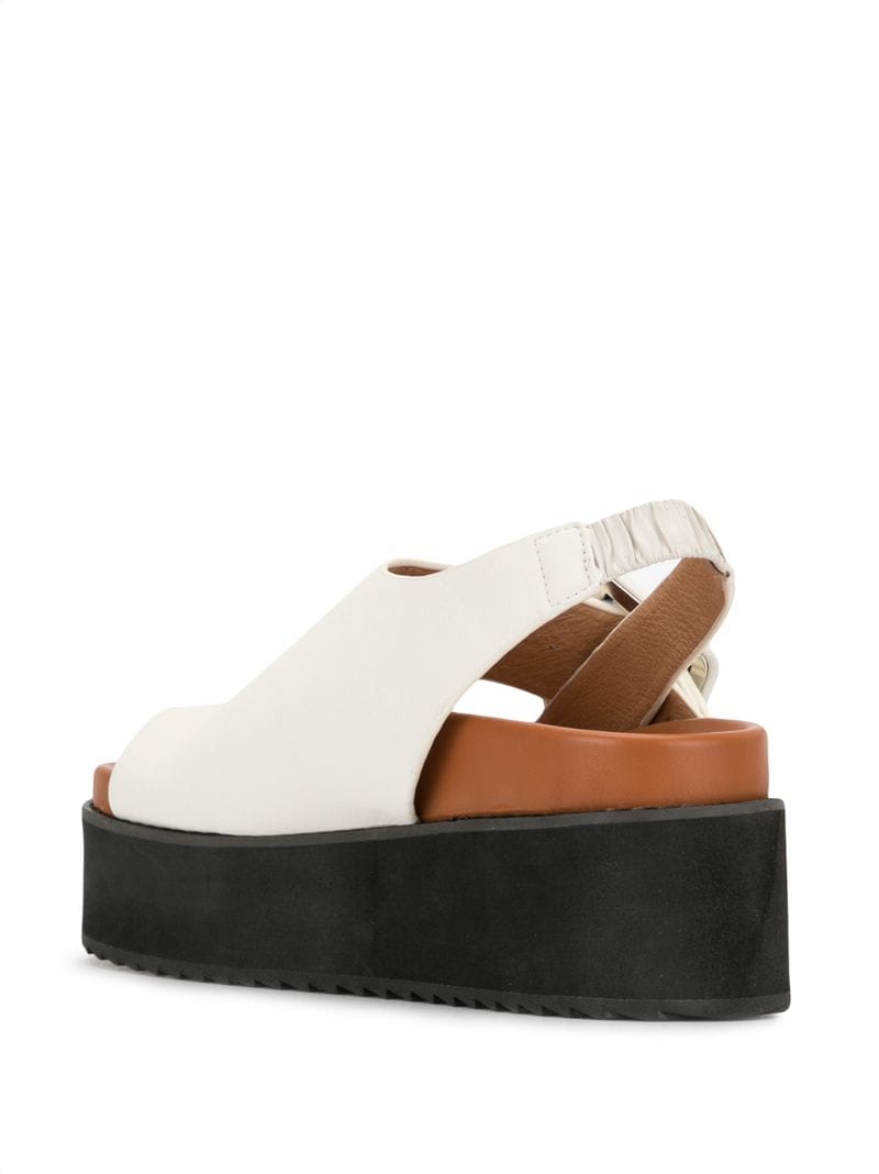 Shop Gvgv Platform Leather Sandals In White