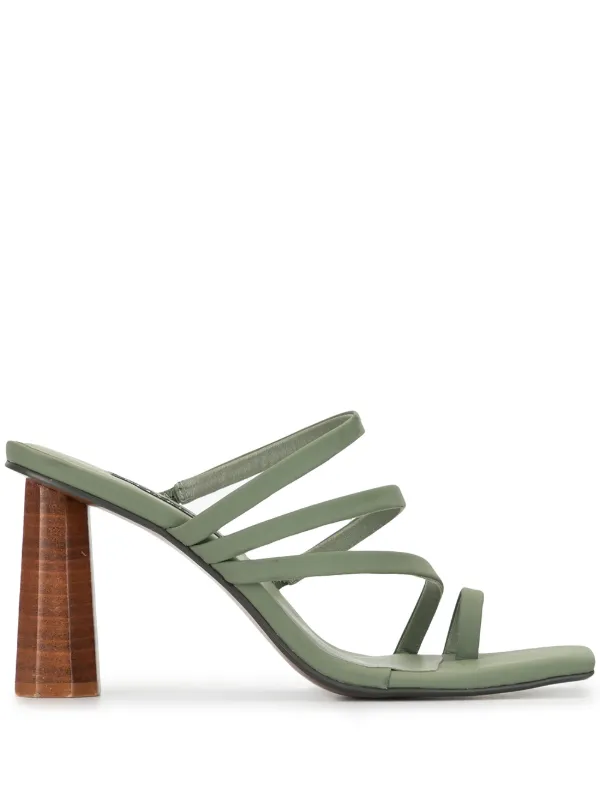 green strappy sandals