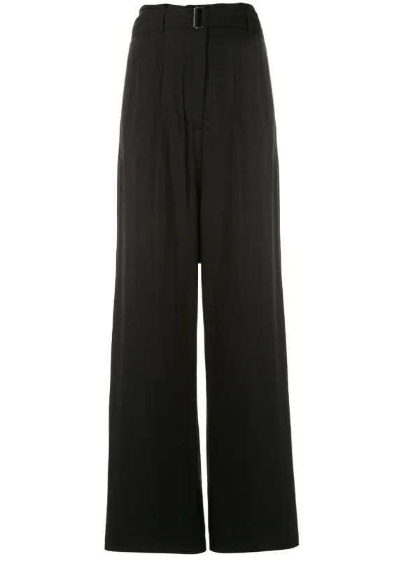 black wide leg trousers high waisted
