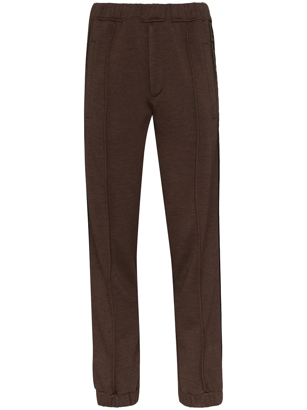 Shop Fendi Roma Logo-striped Track Pants In Brown