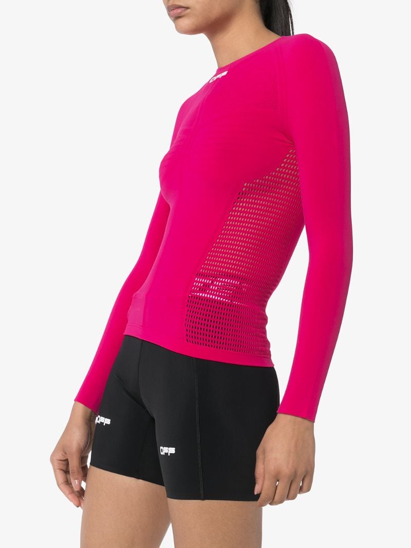 Shop Off-white Active Seamless Long Sleeve Top In Pink