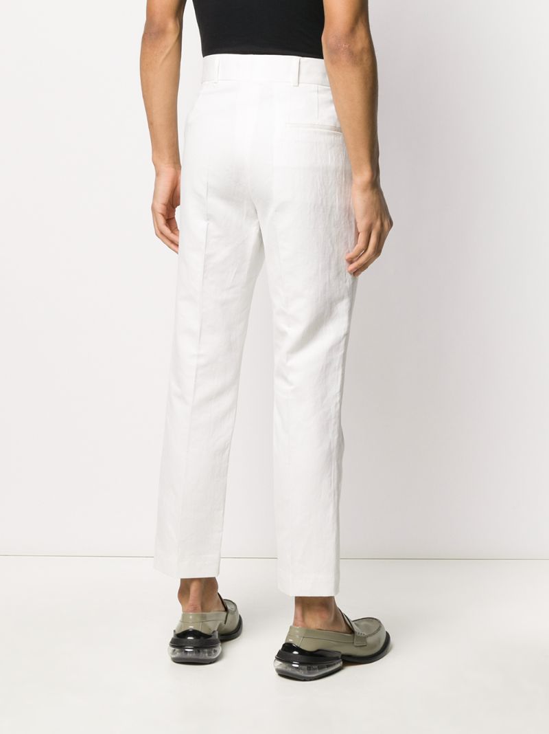 Shop Haider Ackermann High Rise Cropped Trousers In White