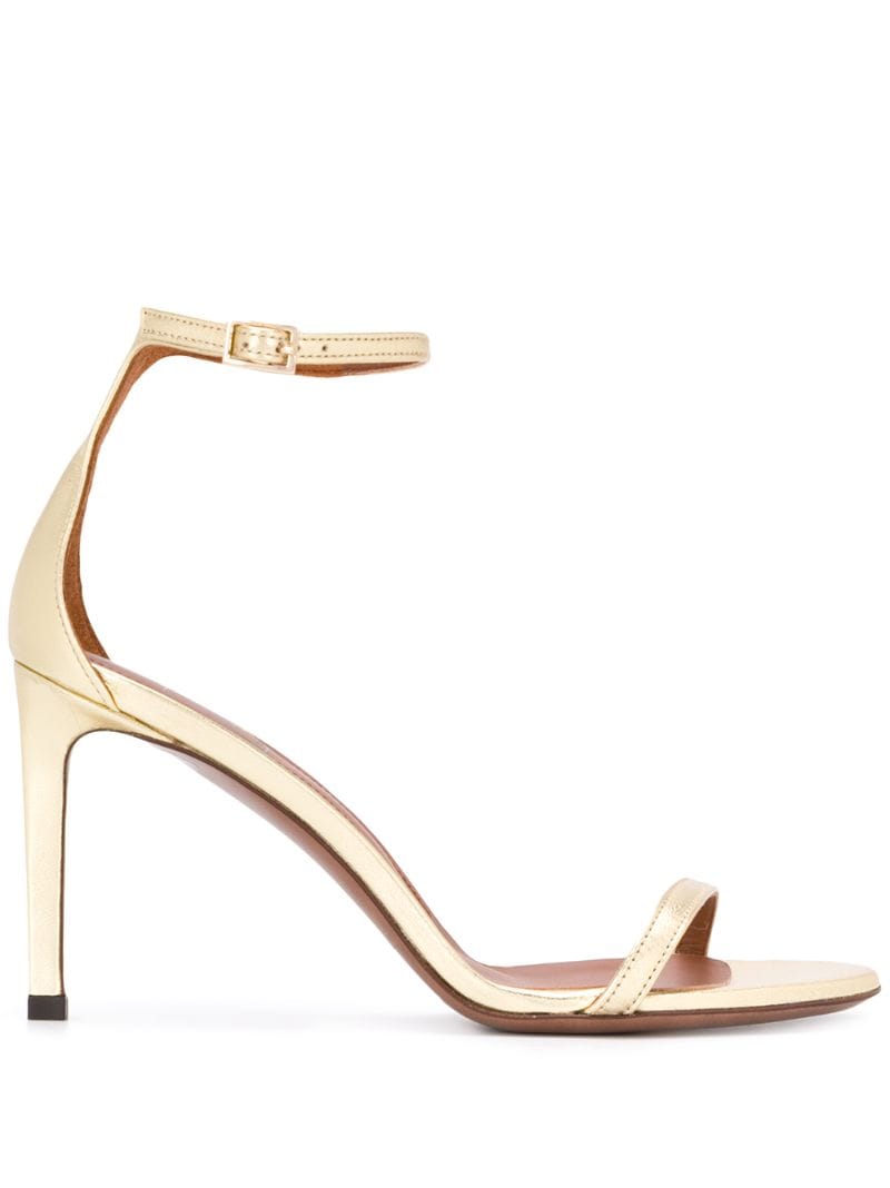 L'autre Chose Slim-strap Metallic Sandals In Gold