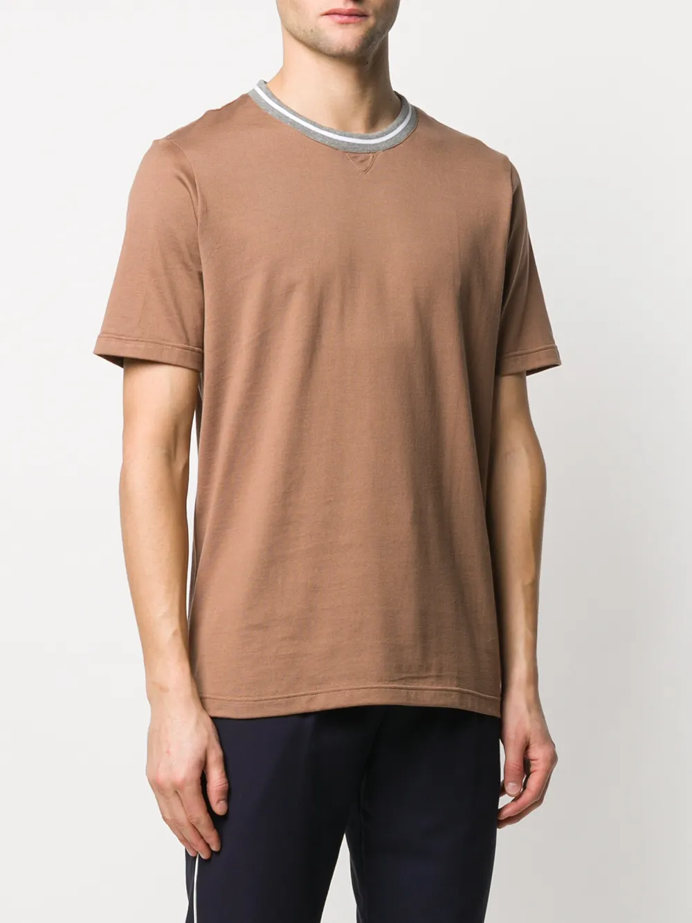 фото Eleventy striped neck t-shirt