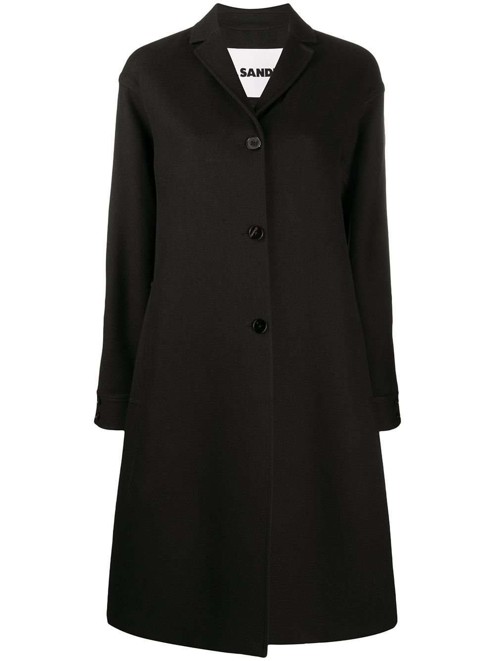 Jil Sander Oversized Single-breasted Coat In Black