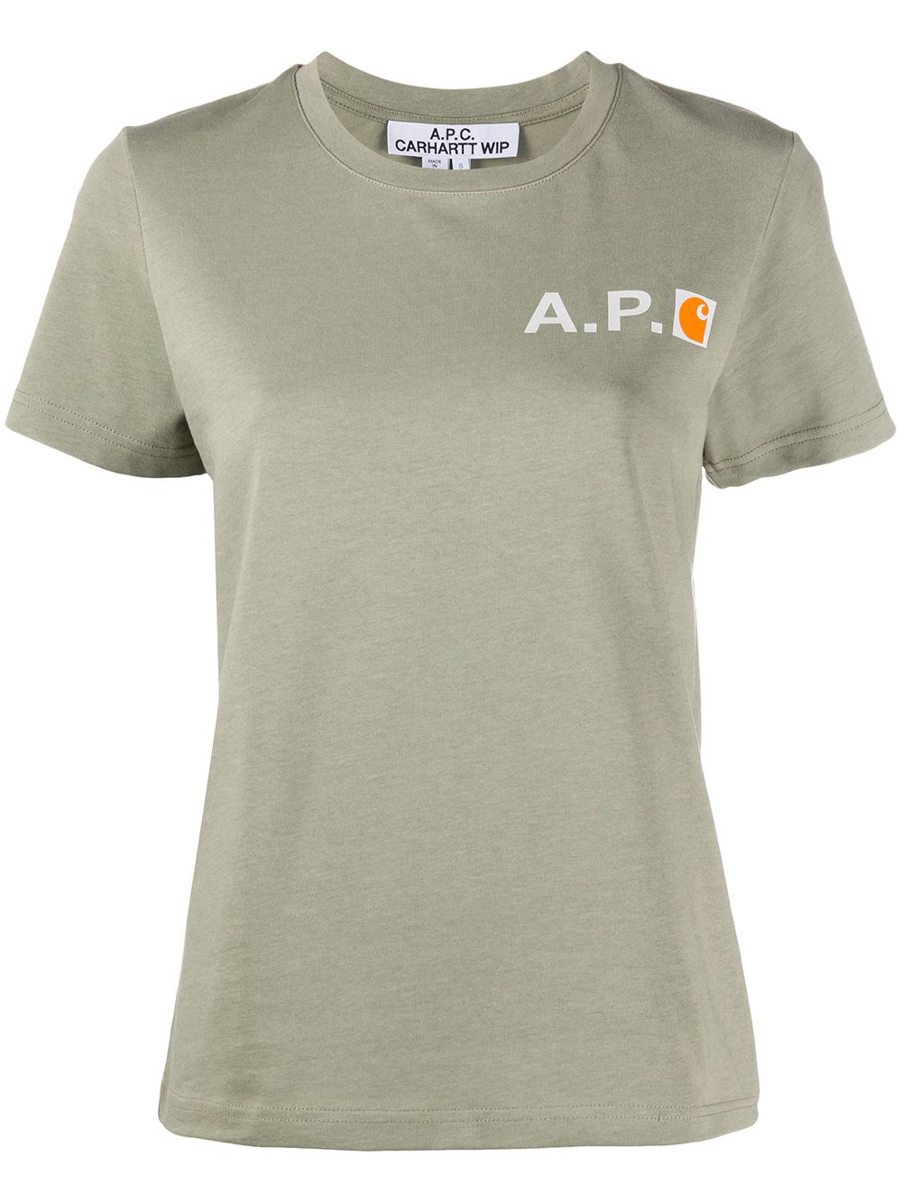 Shop Apc Crew Neck Logo Printed T In 绿色