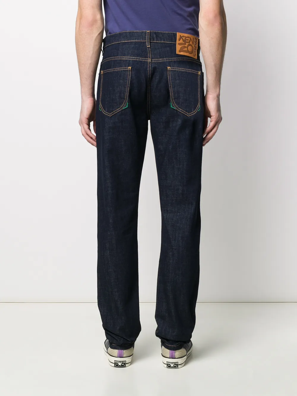 Shop Kenzo Straight-leg Jeans In Blue