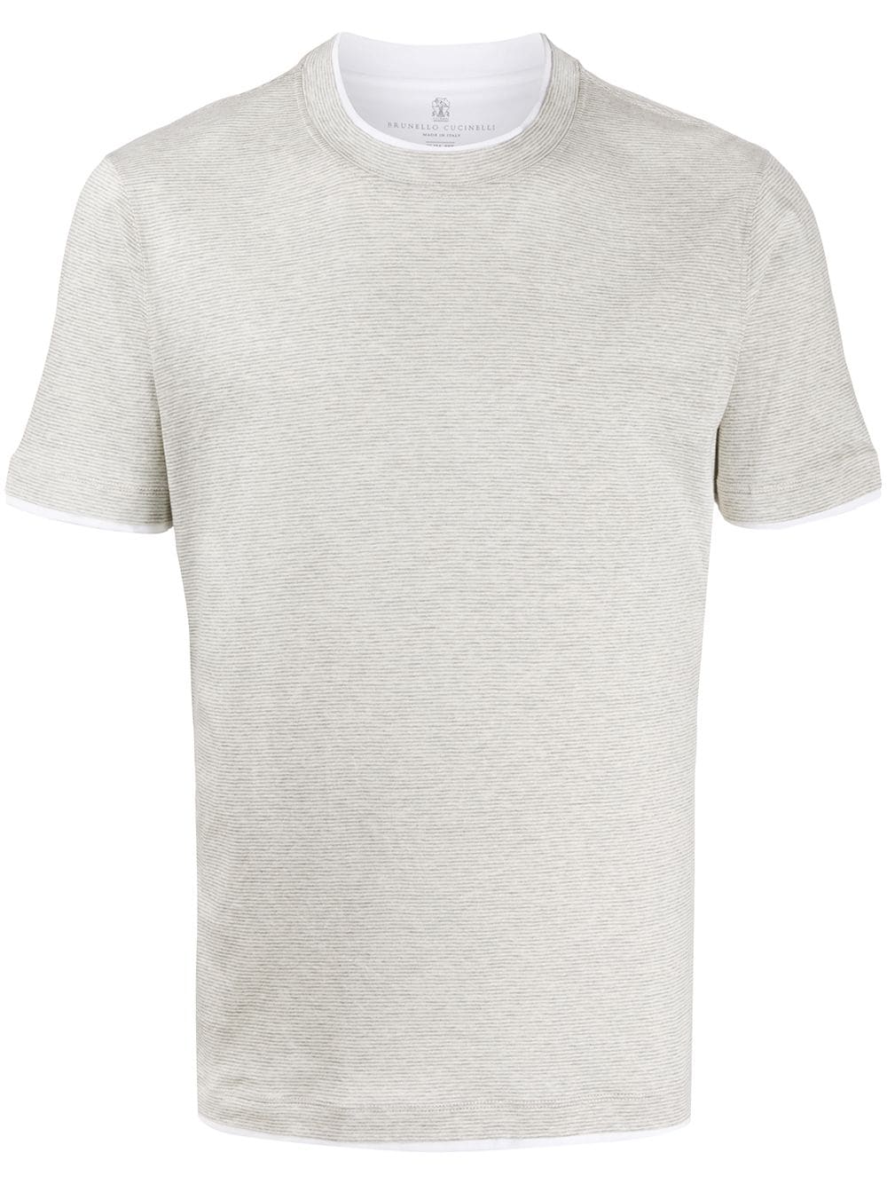 Brunello Cucinelli Short-sleeve Fitted T-shirt In Neutrals