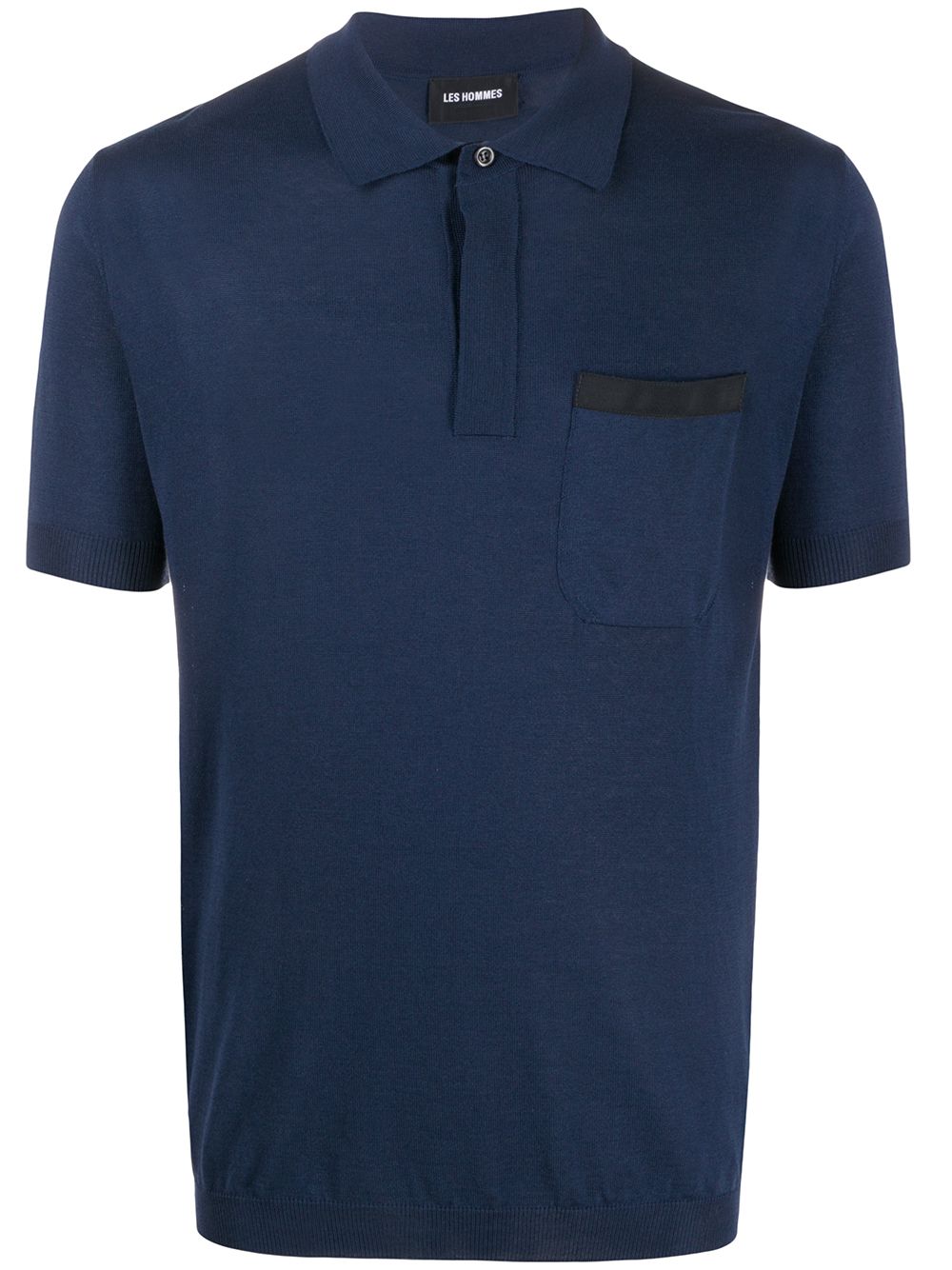 Les Hommes Chest-pocket Polo Shirt In Blue