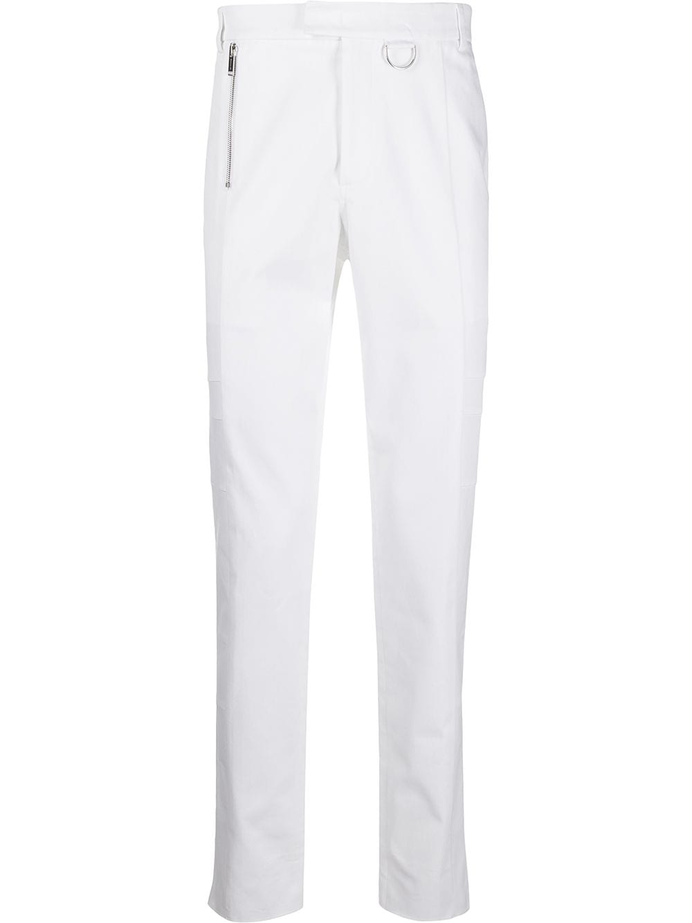 Les Hommes Embellished Slim-fit Chinos In White