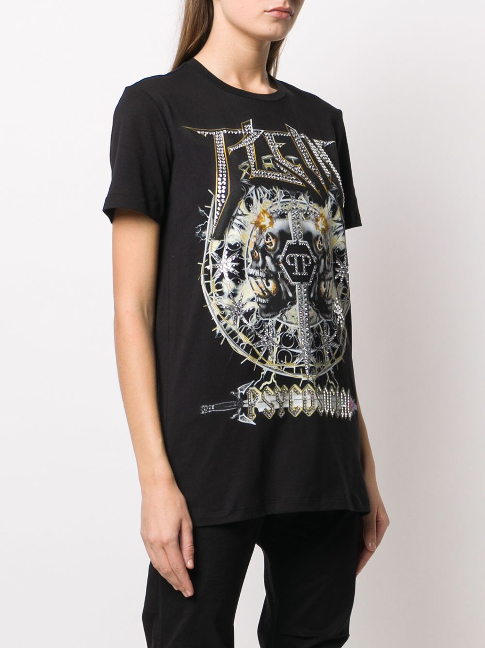 PHILIPP PLEIN PSYCHOSOCIAL EMBELLISHED T-SHIRT 