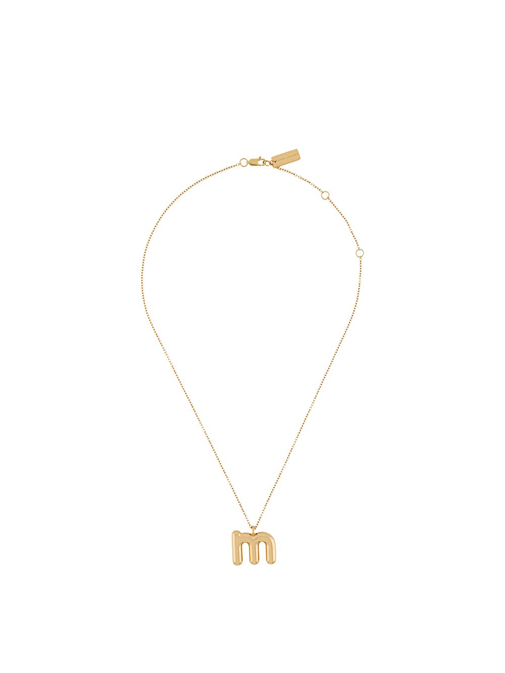 Marc Jacobs Letter Plaque Necklace In Gold