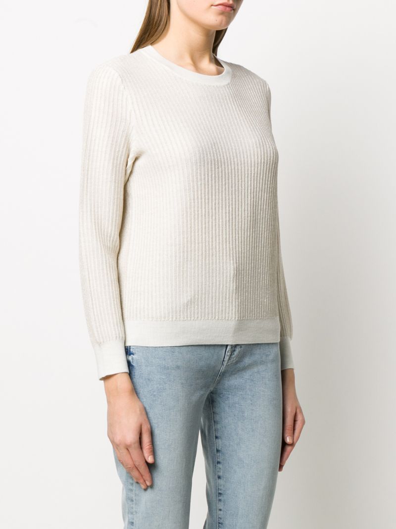 Shop Apc Knitted Long Sleeve Jumper In White