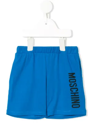 Moschino Kids شورت بخصر مطاطي وطبعة شعار الماركة