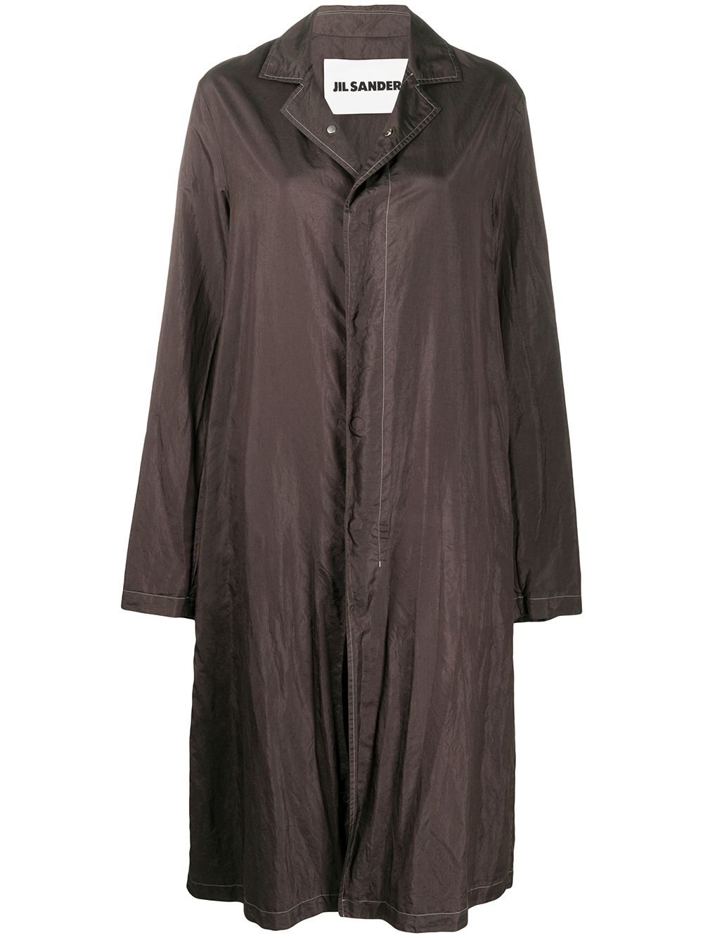 Jil Sander Oversized Midi Coat In Grey