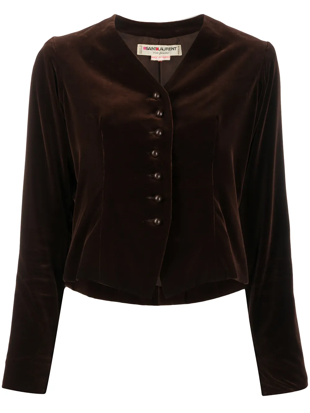 Saint Laurent Pre-Owned veste boutonnée en velours - Marron Top Merken Winkel