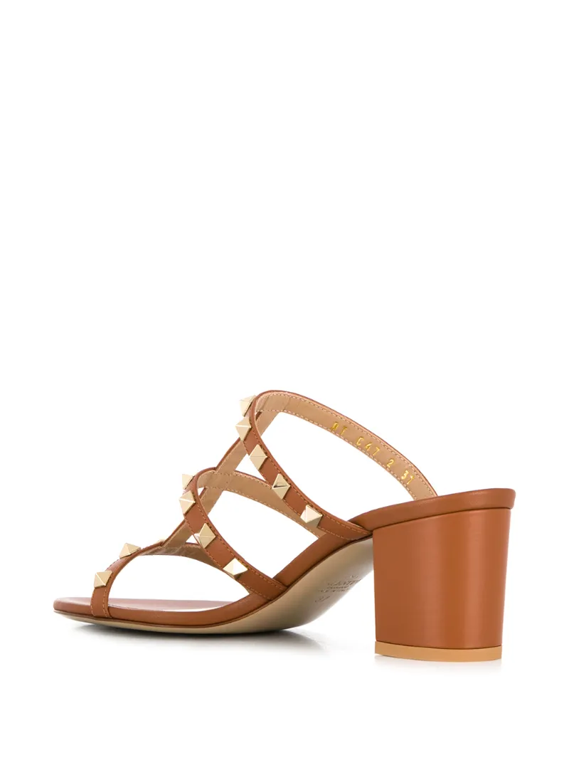Valentino Rockstud 70mm Sandals In Brown