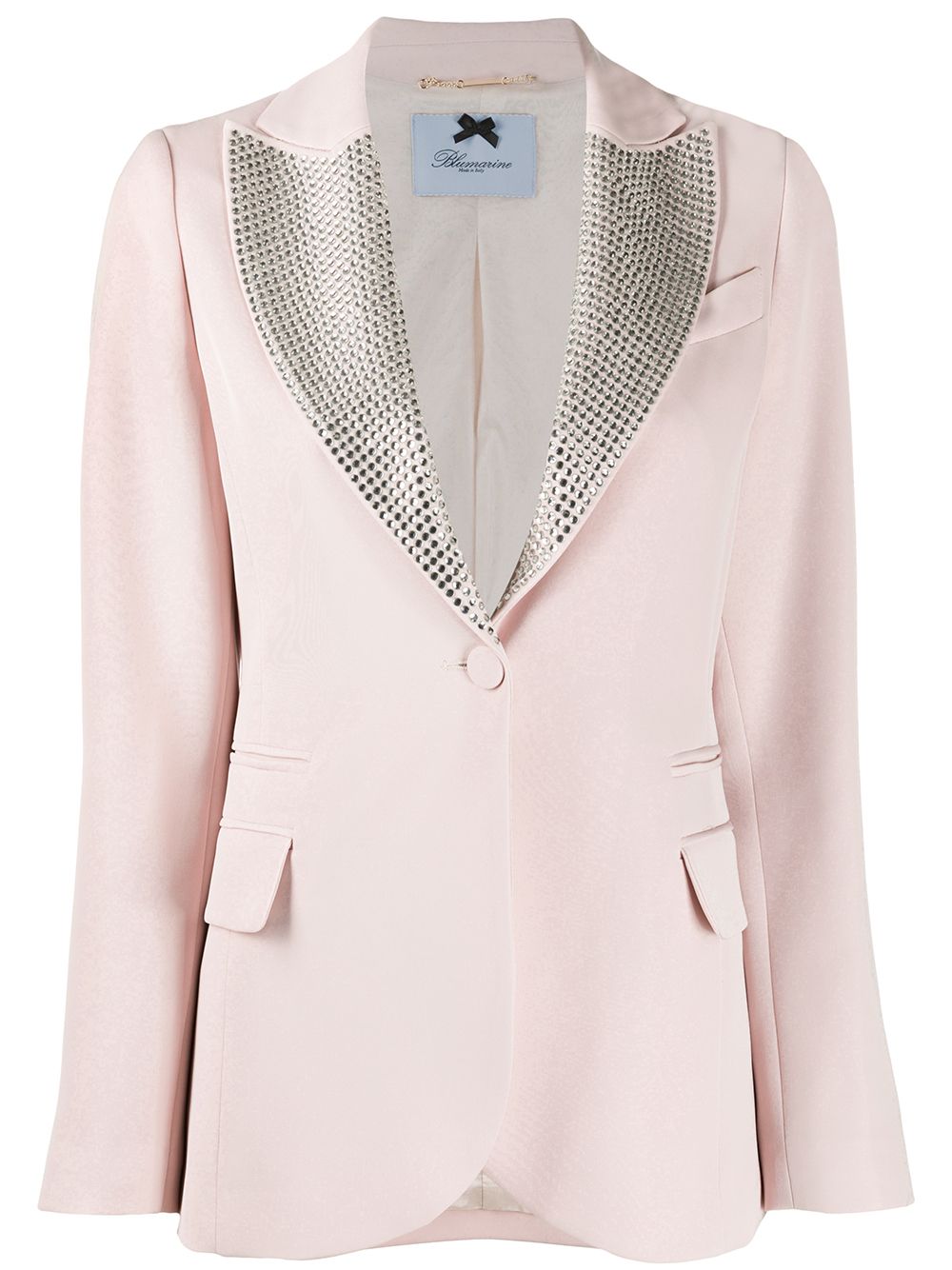 Blumarine Studded Oversized Collar Blazer In Pink