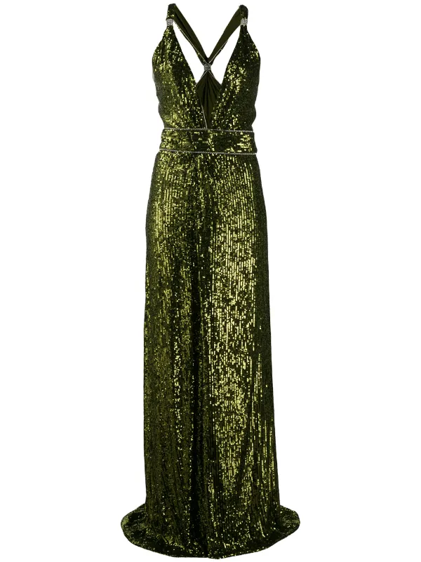 green embroidered maxi dress