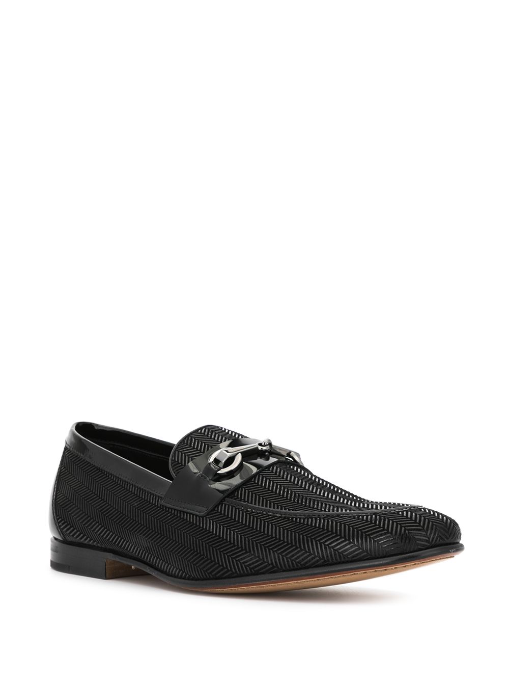 фото Stemar horsebit-strap herringbone loafers