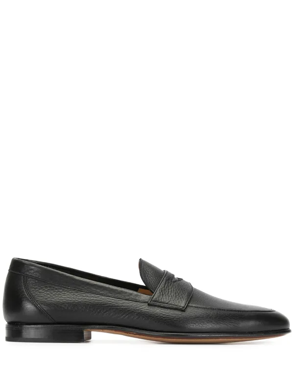 black low heel loafers
