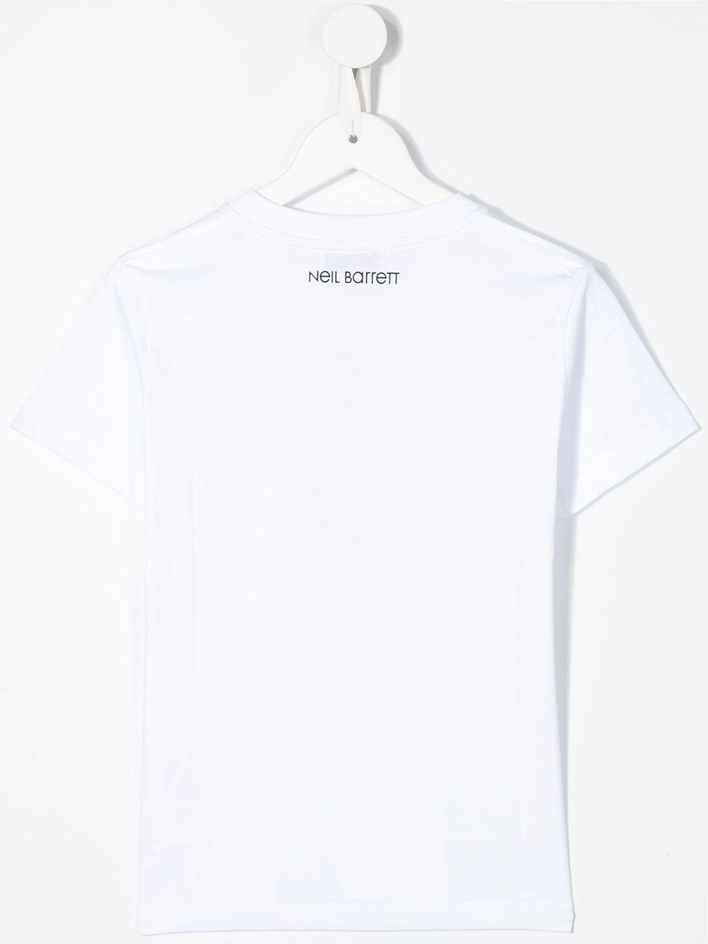 фото Neil barrett kids lightening bolt print round neck t-shirt