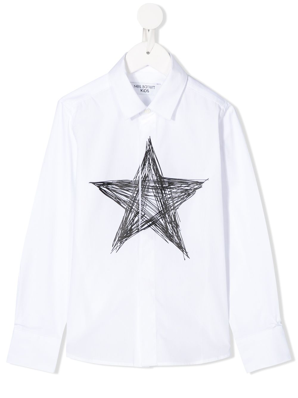 Neil Barrett Kids' Star Print Shirt In 白色