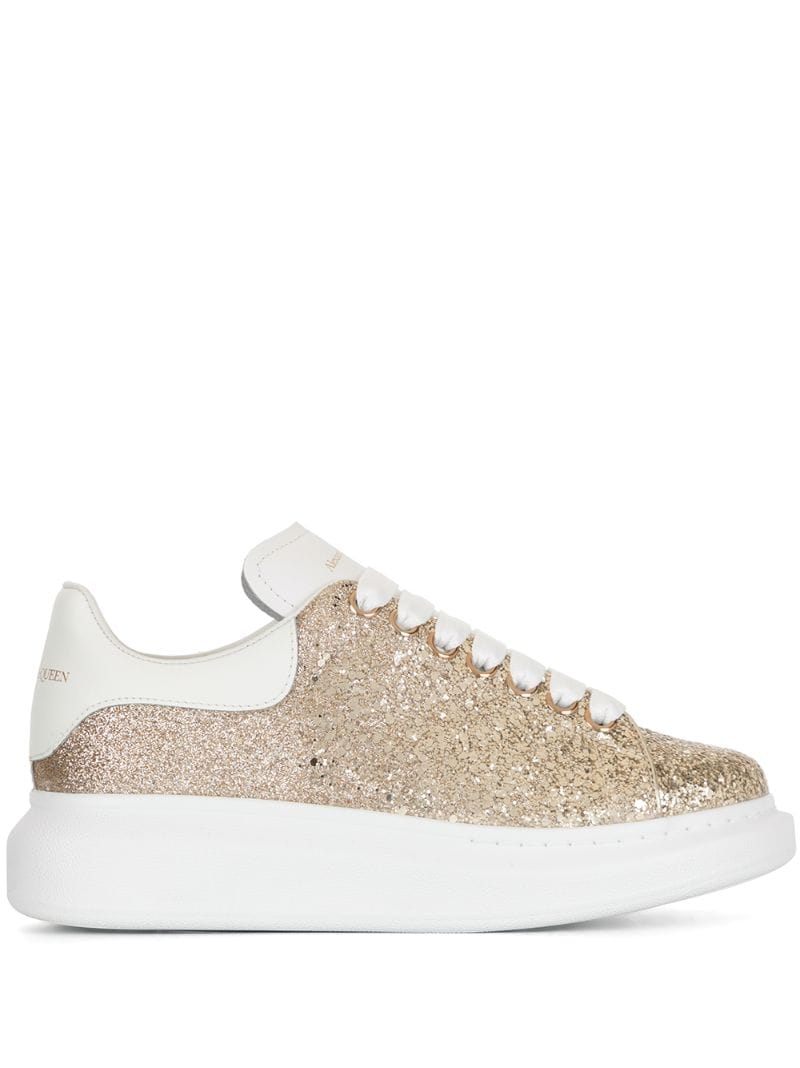 ALEXANDER MCQUEEN OVERSIZED GLITTER FLATFORM SNEAKERS