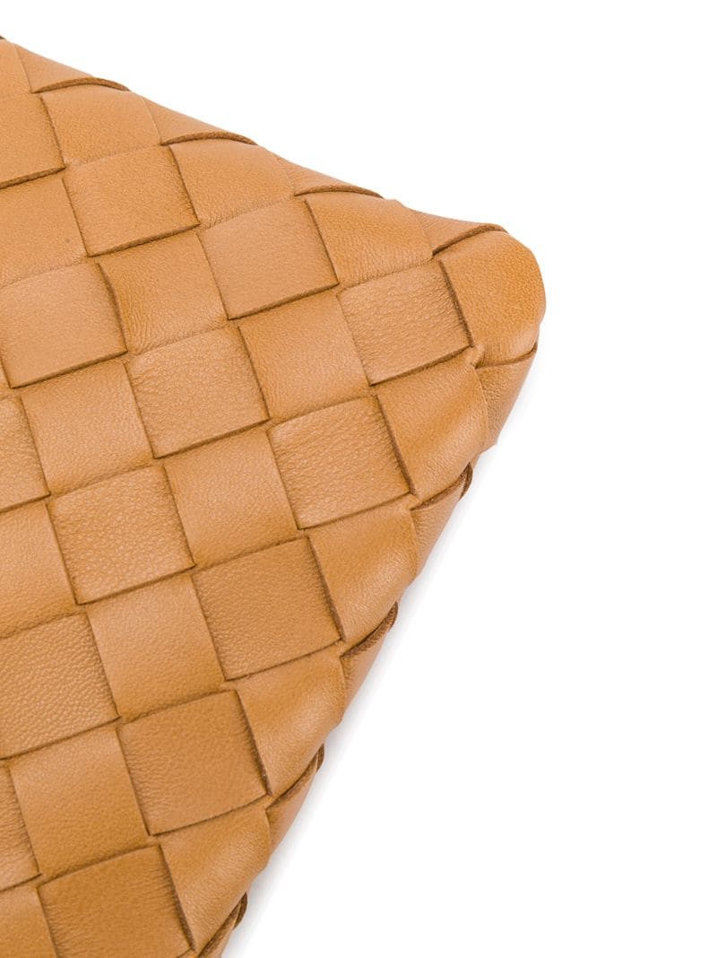 Shop Bottega Veneta Intrecciato Weave Clutch In Neutrals