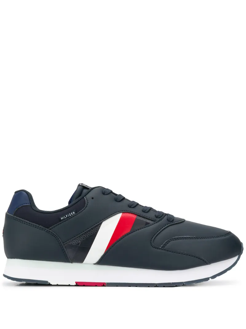 Tommy Hilfiger – logo print low top sneakers – men – Leather/Polyester/Rubber – 41, 42, 43, 44, 45, 46 – Blue