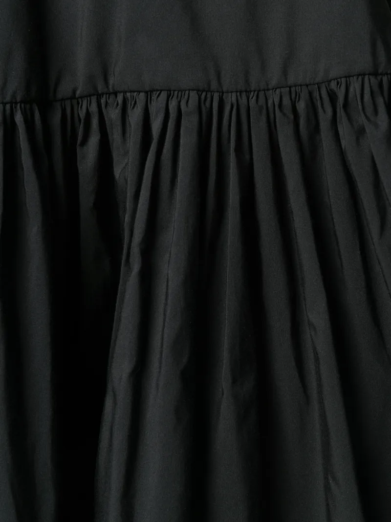 Valentino A-line Short-sleeved Pleated Dress In Black