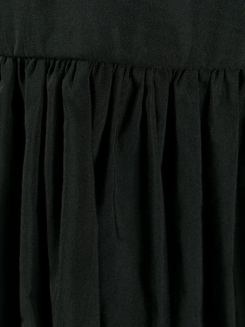 Valentino A-line Short-sleeved Pleated Dress In Black