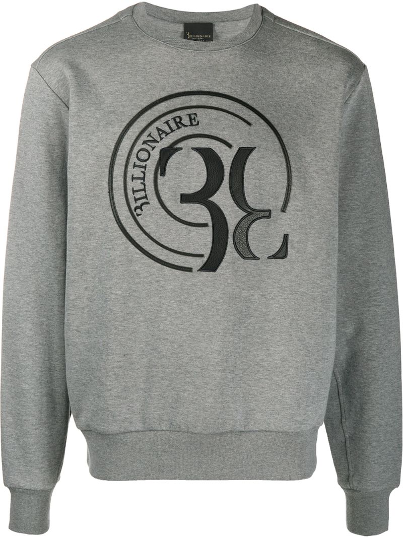 Billionaire Logo Print Sweatshirt In Grey