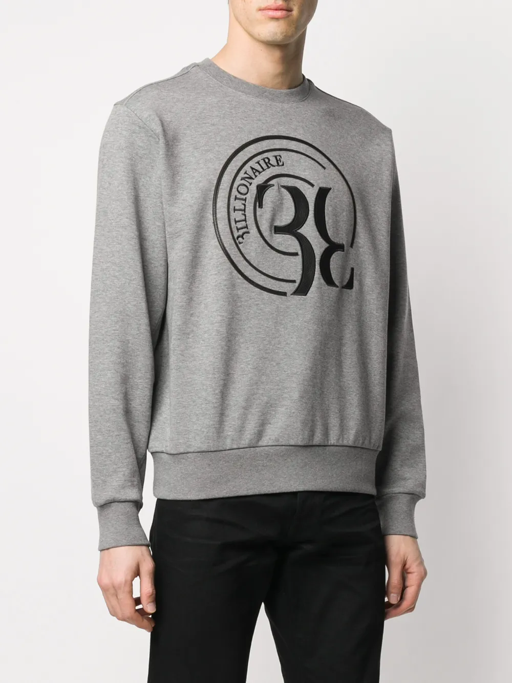  Billionaire Sweatshirt Mit Logo Print   Grau 