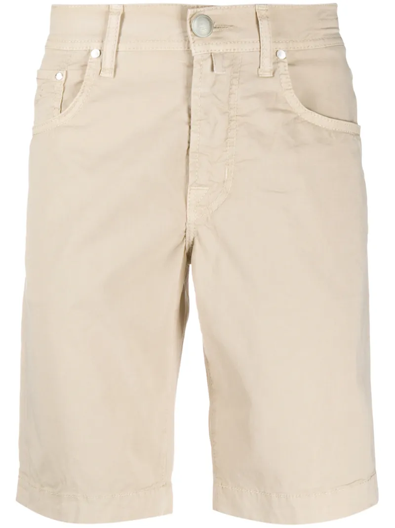 Jacob Cohen Denim Straight Fit Shorts In Neutrals