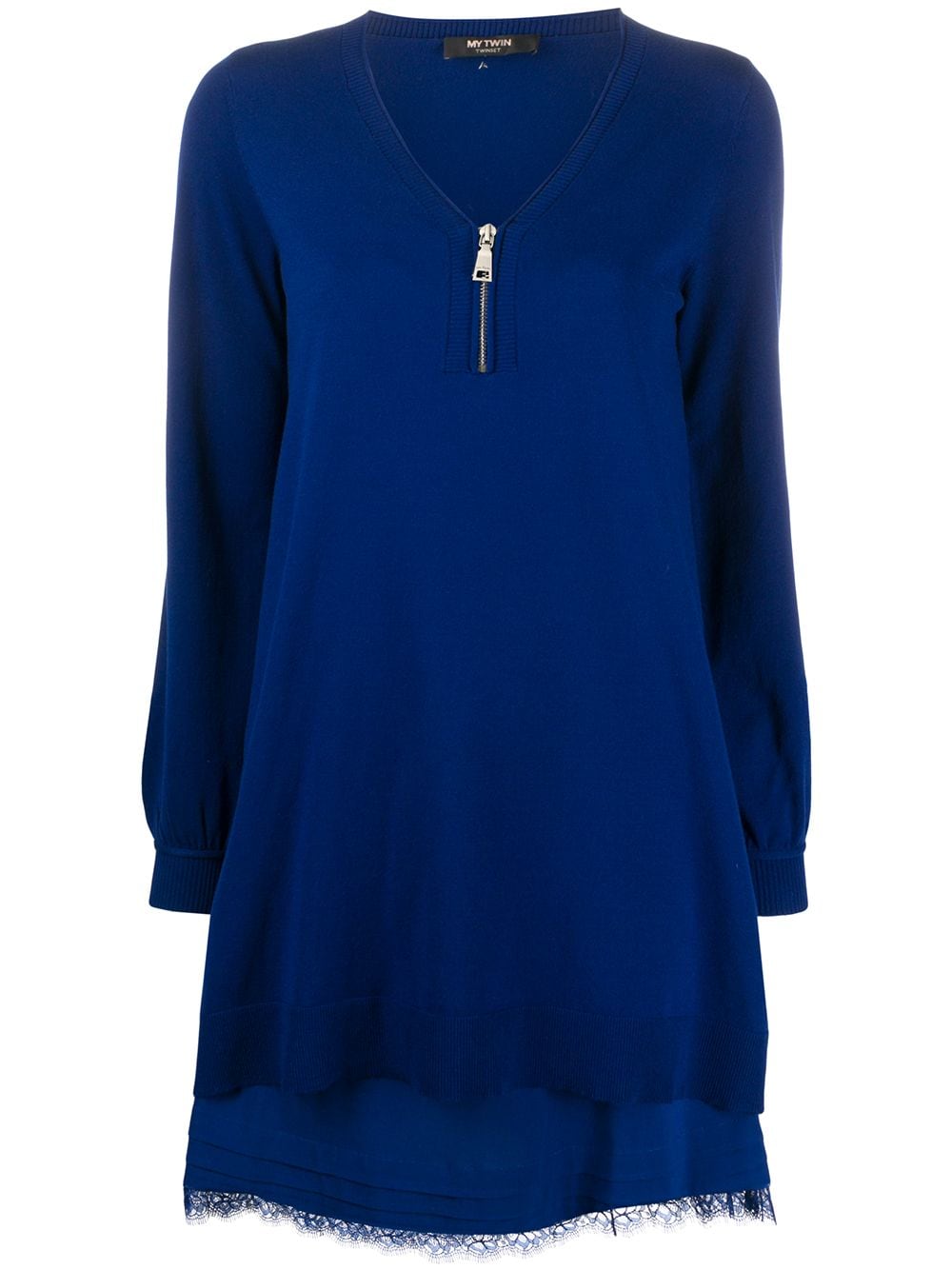 Twinset Long-sleeve Shift Dress In Blue