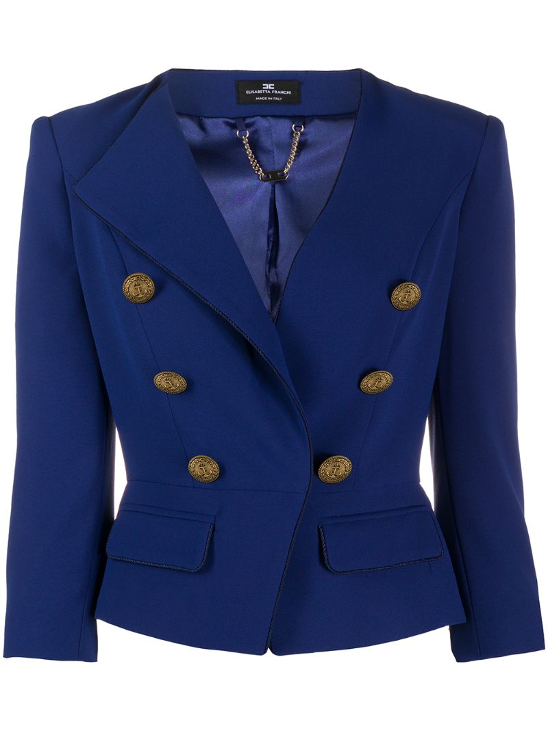 Elisabetta Franchi Schmale Jacke In Blue