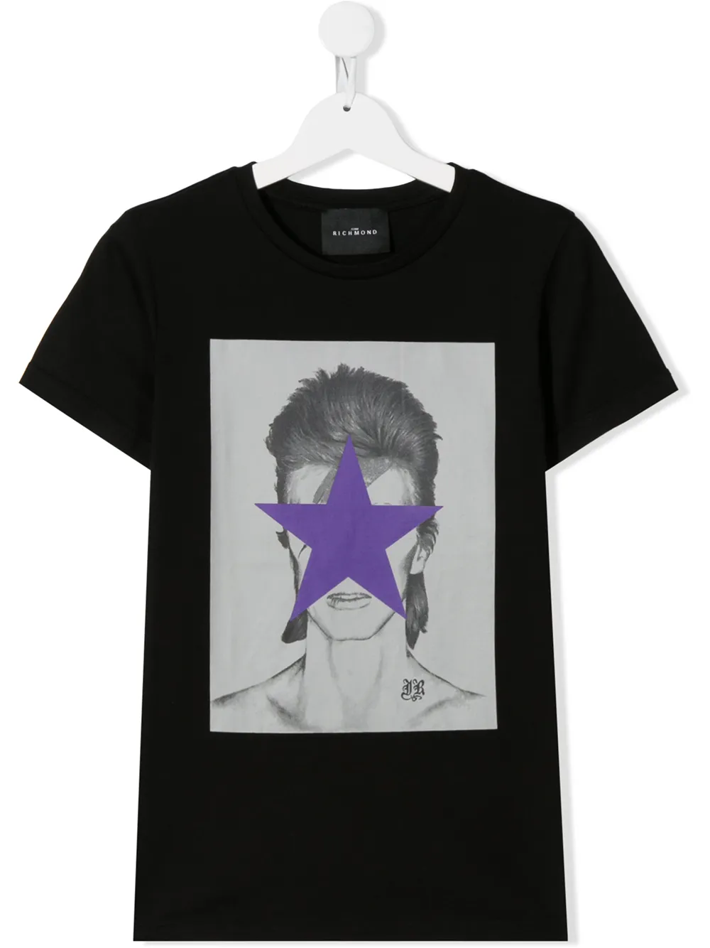 John Richmond Junior Teen David Bowie T-shirt In 黑色